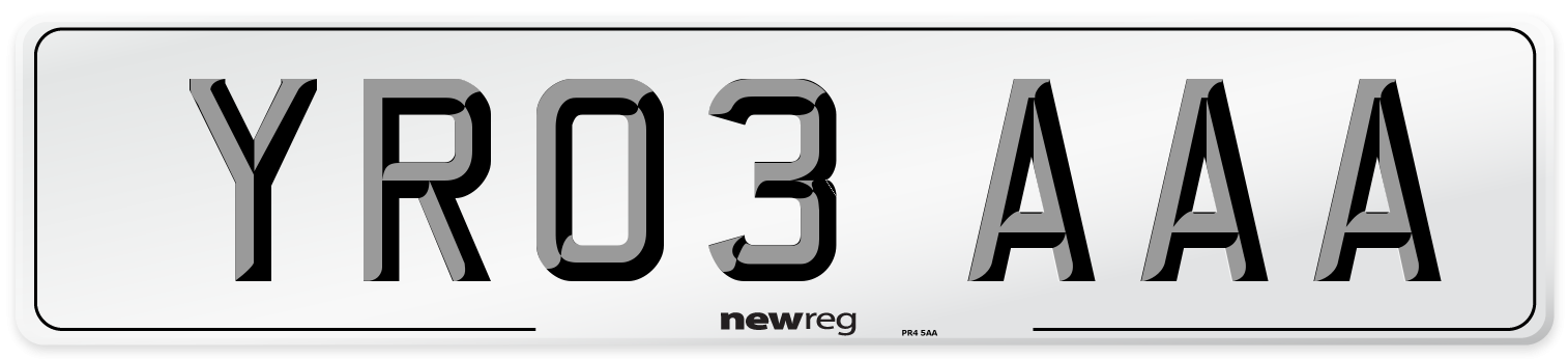YR03 AAA Number Plate from New Reg